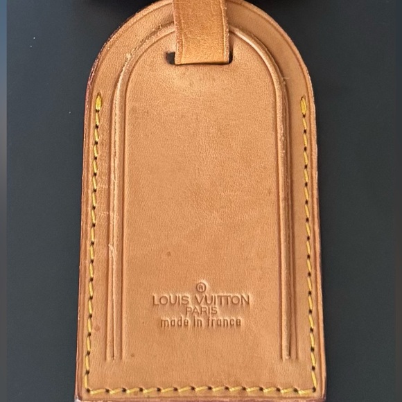 Louis Vuitton Vachetta Leather Luggage Tag & Poignet Set Made in France - Picture 5 of 7
